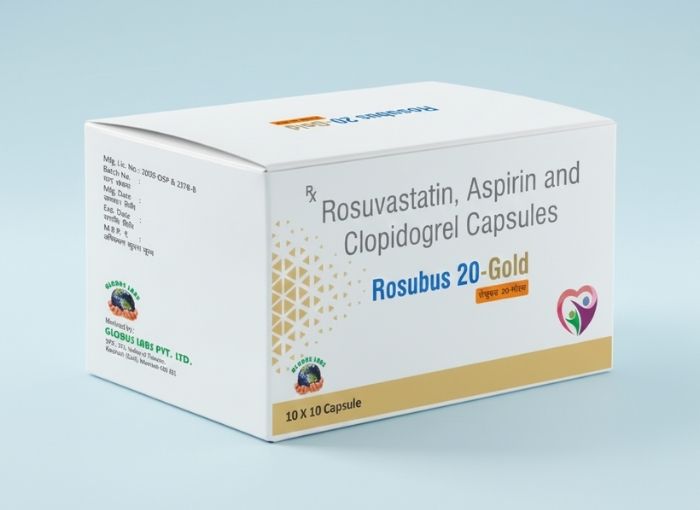 Rosuvastatin 20mg + Clopidogrel 75mg + Aspirin 75mg Capsules