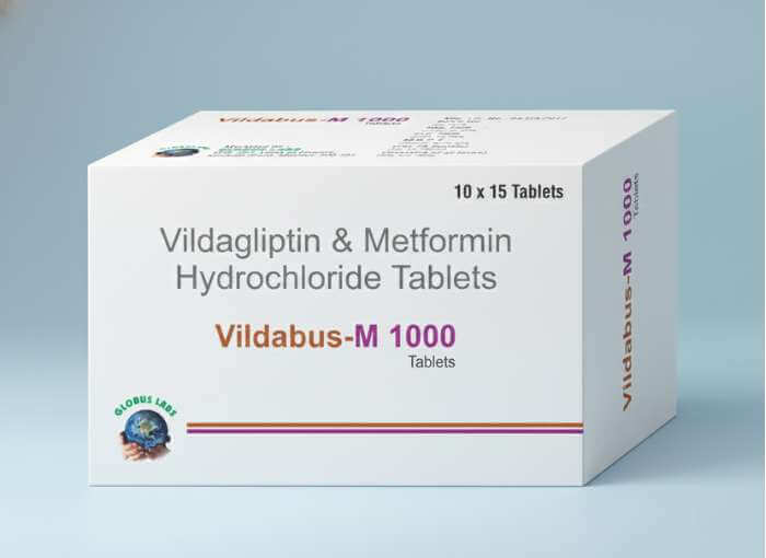 Vildagliptin 50 mg & Metformin Hydrochloride 1000 mg Tablets
