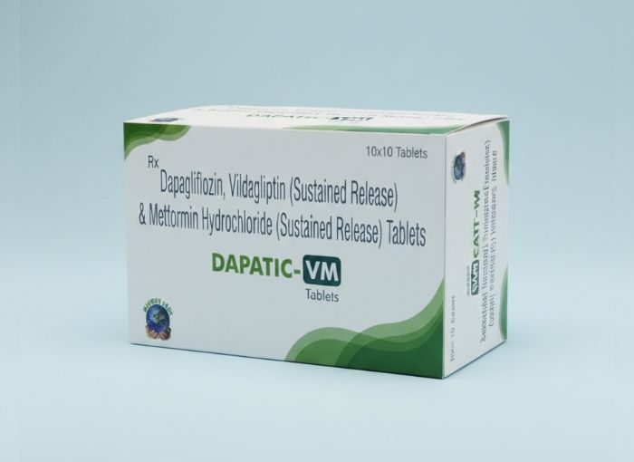 Dapagliflozin 10 mg, Vildagliptin 100 mg & Metformin 500 mg Tablets IP