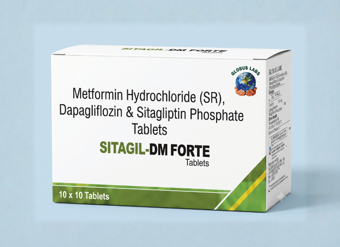 Metformin Hydrochloride (SR) 1000 mg, Dapagliflozin 10 mg & Sitagliptin 100 mg Tablets